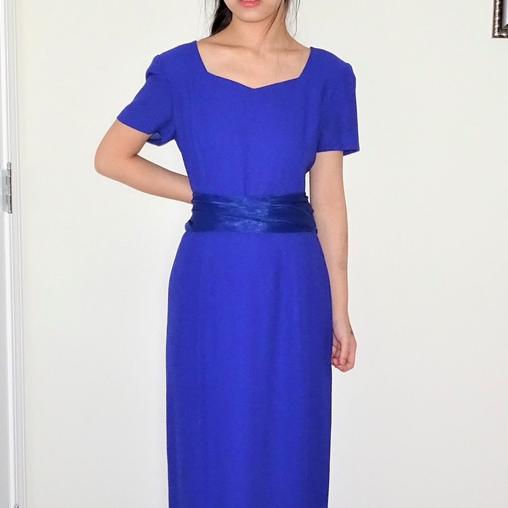Pencil DressShoulder Padded Business Self Tie Bow